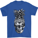 Pineapple Skull Surf Surfing Surfer Holiday Mens T-Shirt Cotton Gildan Royal Blue