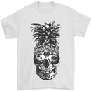 Pineapple Skull Surf Surfing Surfer Holiday Mens T-Shirt Cotton Gildan White