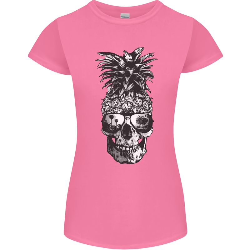 Pineapple Skull Surf Surfing Surfer Holiday Womens Petite Cut T-Shirt Azalea