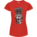 Pineapple Skull Surf Surfing Surfer Holiday Womens Petite Cut T-Shirt Red