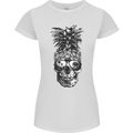 Pineapple Skull Surf Surfing Surfer Holiday Womens Petite Cut T-Shirt White