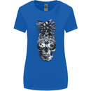 Pineapple Skull Surf Surfing Surfer Holiday Womens Wider Cut T-Shirt Royal Blue