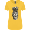 Pineapple Skull Surf Surfing Surfer Holiday Womens Wider Cut T-Shirt Yellow