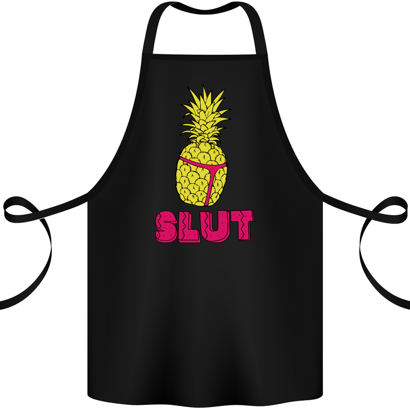 Pineapple Slut Funny Movie Theme Cotton Apron 100% Organic Black