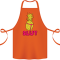 Pineapple Slut Funny Movie Theme Cotton Apron 100% Organic Orange