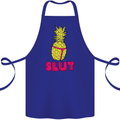 Pineapple Slut Funny Movie Theme Cotton Apron 100% Organic Royal Blue