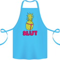 Pineapple Slut Funny Movie Theme Cotton Apron 100% Organic Turquoise