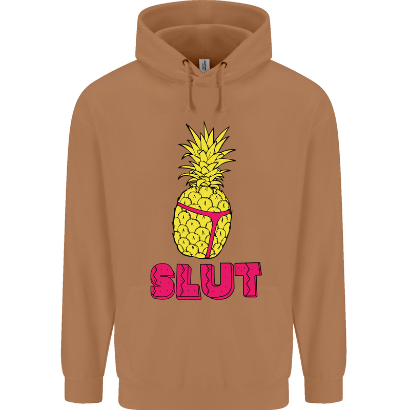 Pineapple Slut Funny Movie Theme Mens 80% Cotton Hoodie Caramel Latte