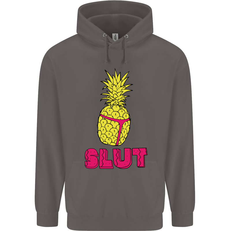Pineapple Slut Funny Movie Theme Mens 80% Cotton Hoodie Charcoal