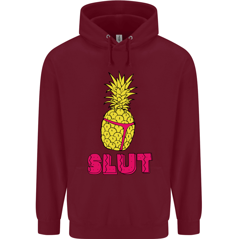 Pineapple Slut Funny Movie Theme Mens 80% Cotton Hoodie Maroon