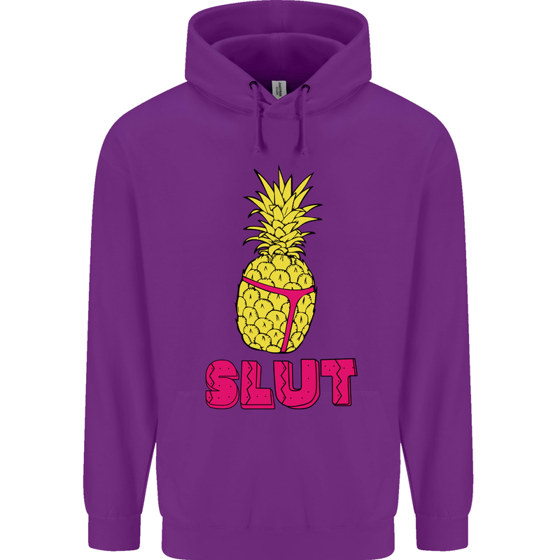 Pineapple Slut Funny Movie Theme Mens 80% Cotton Hoodie Purple