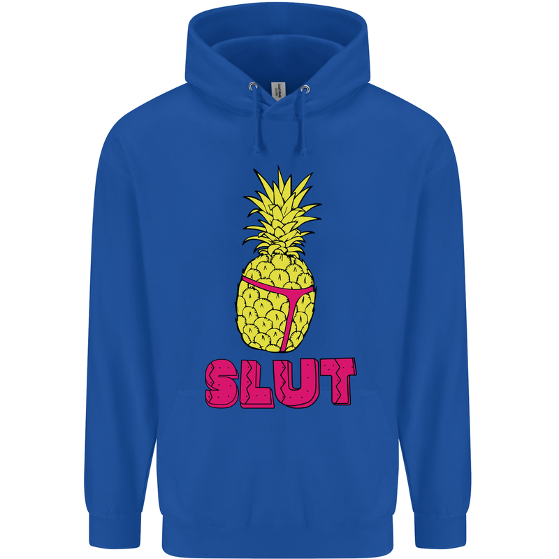 Pineapple Slut Funny Movie Theme Mens 80% Cotton Hoodie Royal Blue