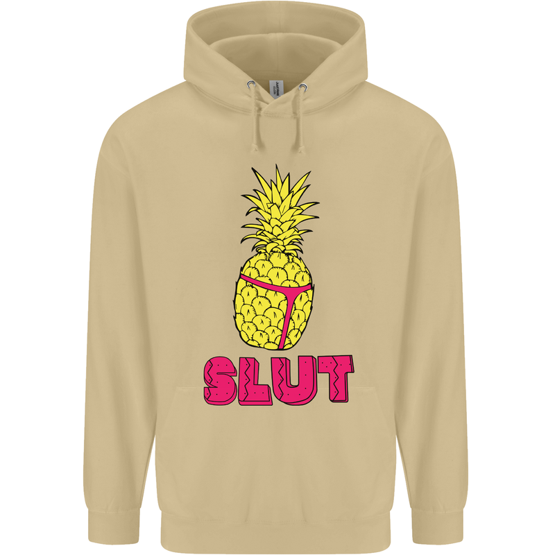Pineapple Slut Funny Movie Theme Mens 80% Cotton Hoodie Sand