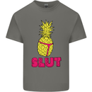 Pineapple Slut Funny Movie Theme Mens Cotton T-Shirt Tee Top Charcoal