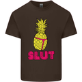 Pineapple Slut Funny Movie Theme Mens Cotton T-Shirt Tee Top Dark Chocolate