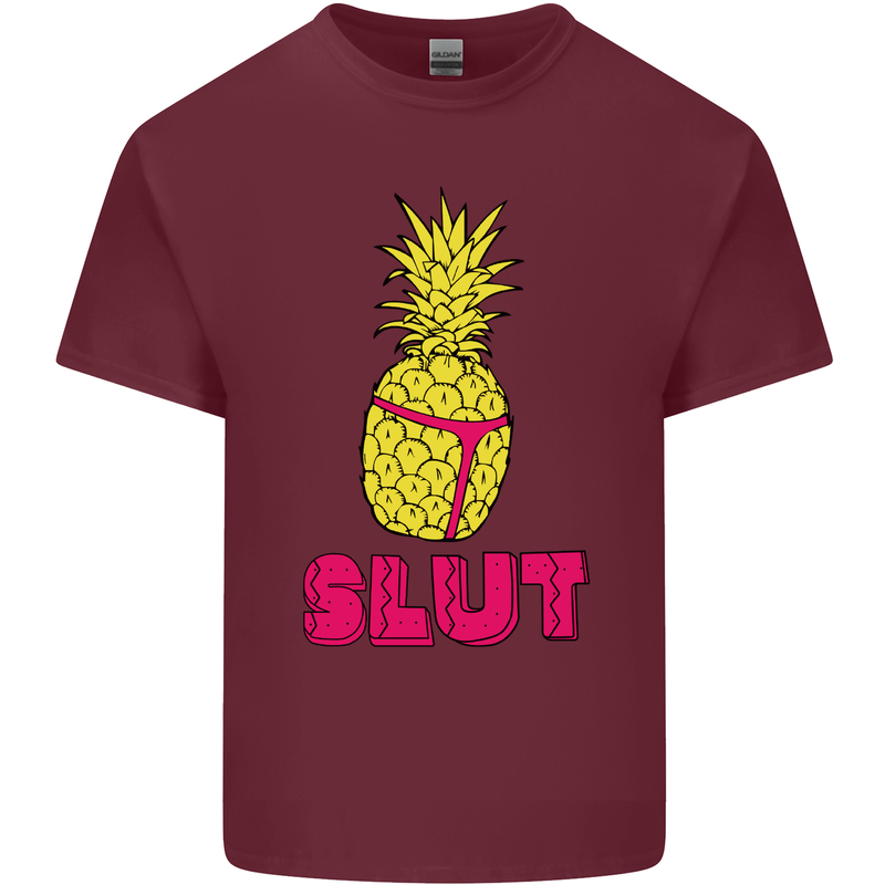 Pineapple Slut Funny Movie Theme Mens Cotton T-Shirt Tee Top Maroon