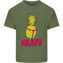 Pineapple Slut Funny Movie Theme Mens Cotton T-Shirt Tee Top Military Green