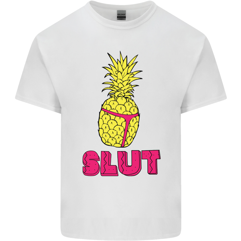 Pineapple Slut Funny Movie Theme Mens Cotton T-Shirt Tee Top White