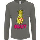 Pineapple Slut Funny Movie Theme Mens Long Sleeve T-Shirt Charcoal