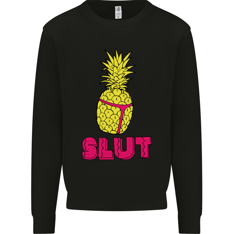 Pineapple Slut Funny Movie Theme Mens Sweatshirt Jumper Black
