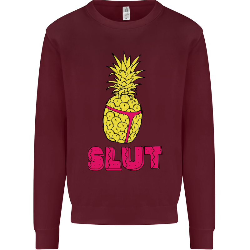 Pineapple Slut Funny Movie Theme Mens Sweatshirt Jumper Maroon