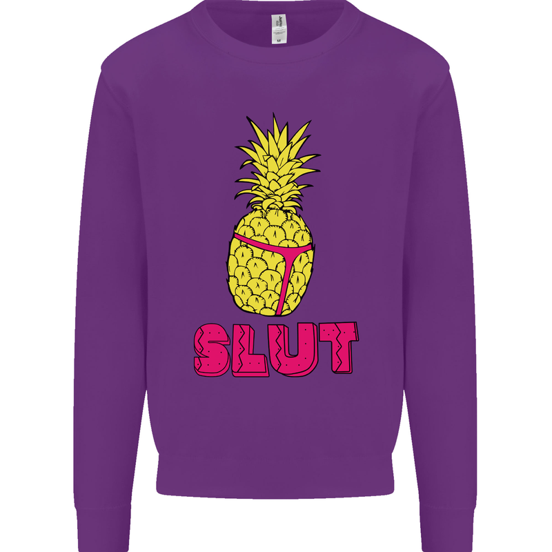 Pineapple Slut Funny Movie Theme Mens Sweatshirt Jumper Purple