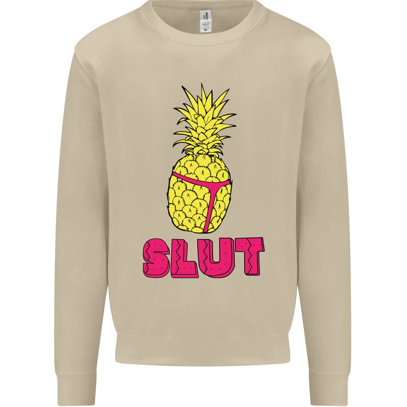 Pineapple Slut Funny Movie Theme Mens Sweatshirt Jumper Sand