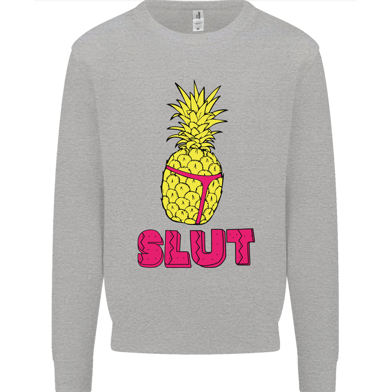 Pineapple Slut Funny Movie Theme Mens Sweatshirt Jumper Sports Grey