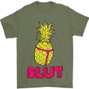Pineapple Slut Funny Movie Theme Mens T-Shirt Cotton Gildan Military Green