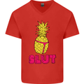 Pineapple Slut Funny Movie Theme Mens V-Neck Cotton T-Shirt Red