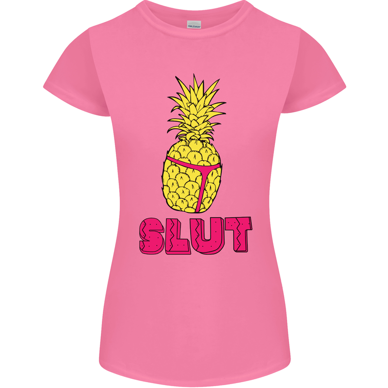 Pineapple Slut Funny Movie Theme Womens Petite Cut T-Shirt Azalea