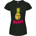 Pineapple Slut Funny Movie Theme Womens Petite Cut T-Shirt Black