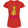 Pineapple Slut Funny Movie Theme Womens Petite Cut T-Shirt Red