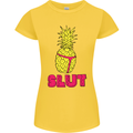 Pineapple Slut Funny Movie Theme Womens Petite Cut T-Shirt Yellow