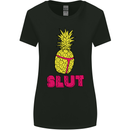 Pineapple Slut Funny Movie Theme Womens Wider Cut T-Shirt Black