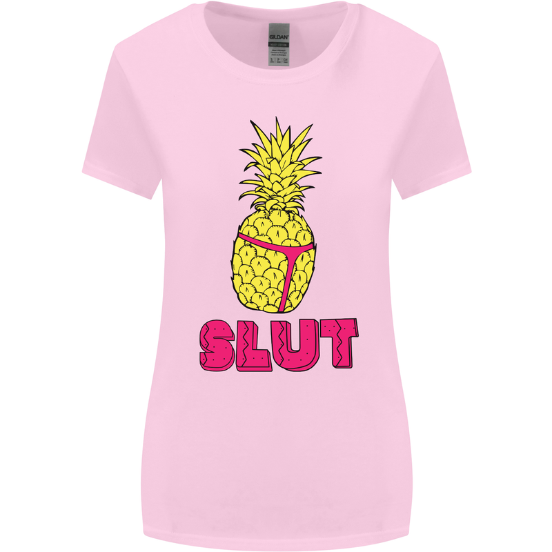 Pineapple Slut Funny Movie Theme Womens Wider Cut T-Shirt Light Pink