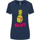 Pineapple Slut Funny Movie Theme Womens Wider Cut T-Shirt Navy Blue
