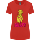 Pineapple Slut Funny Movie Theme Womens Wider Cut T-Shirt Red