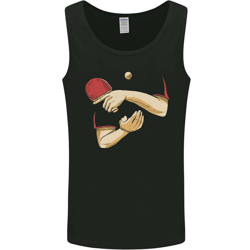 Ping Pong Hands Table Tennis Fancy Dress Mens Vest Tank Top Black