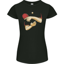Ping Pong Hands Table Tennis Fancy Dress Womens Petite Cut T-Shirt Black