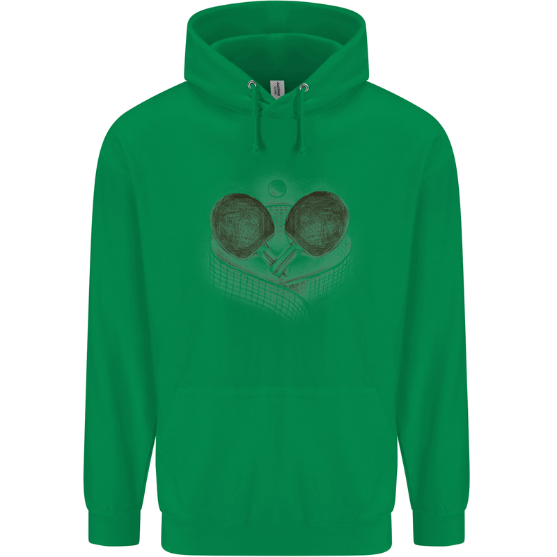 Ping Pong Sketch Table Tennis Set Childrens Kids Hoodie Irish Green