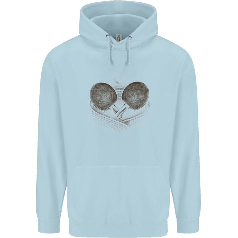 Ping Pong Sketch Table Tennis Set Childrens Kids Hoodie Light Blue