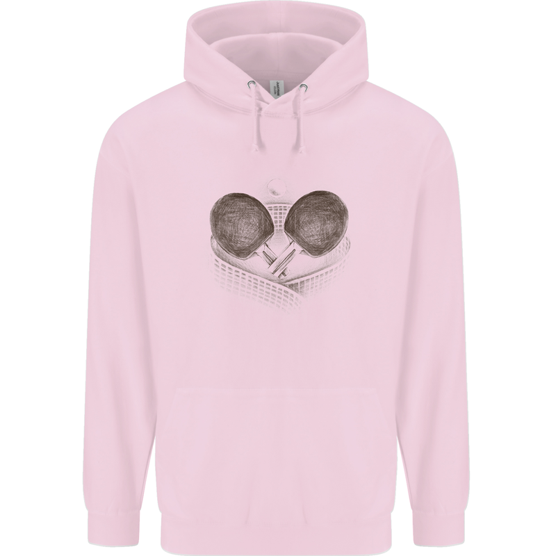 Ping Pong Sketch Table Tennis Set Childrens Kids Hoodie Light Pink