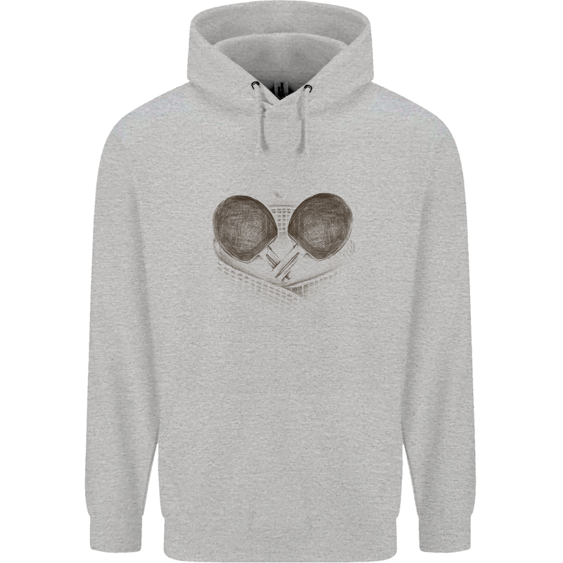 Ping Pong Sketch Table Tennis Set Childrens Kids Hoodie Sports Grey