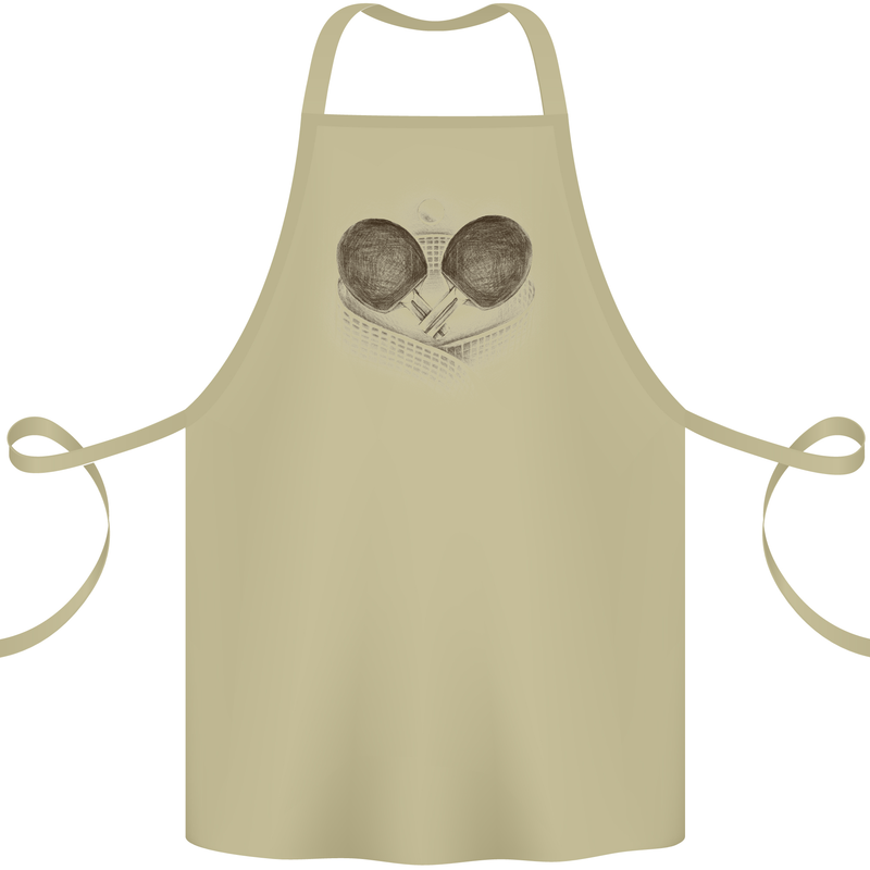 Ping Pong Sketch Table Tennis Set Cotton Apron 100% Organic Khaki
