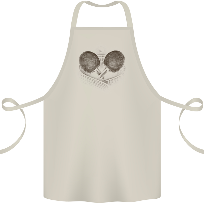 Ping Pong Sketch Table Tennis Set Cotton Apron 100% Organic Natural