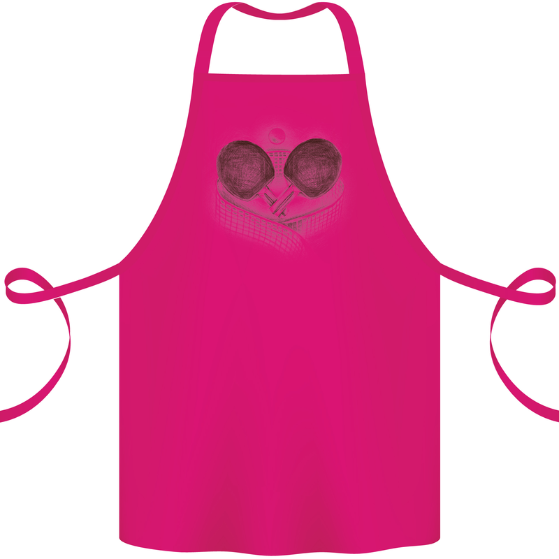 Ping Pong Sketch Table Tennis Set Cotton Apron 100% Organic Pink