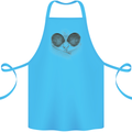 Ping Pong Sketch Table Tennis Set Cotton Apron 100% Organic Turquoise