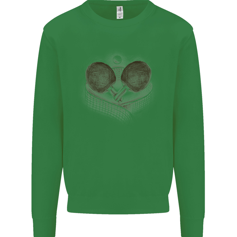 Ping Pong Sketch Table Tennis Set Kids Sweatshirt Jumper Irish Green