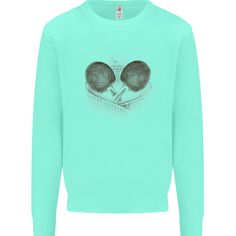 Ping Pong Sketch Table Tennis Set Kids Sweatshirt Jumper Peppermint